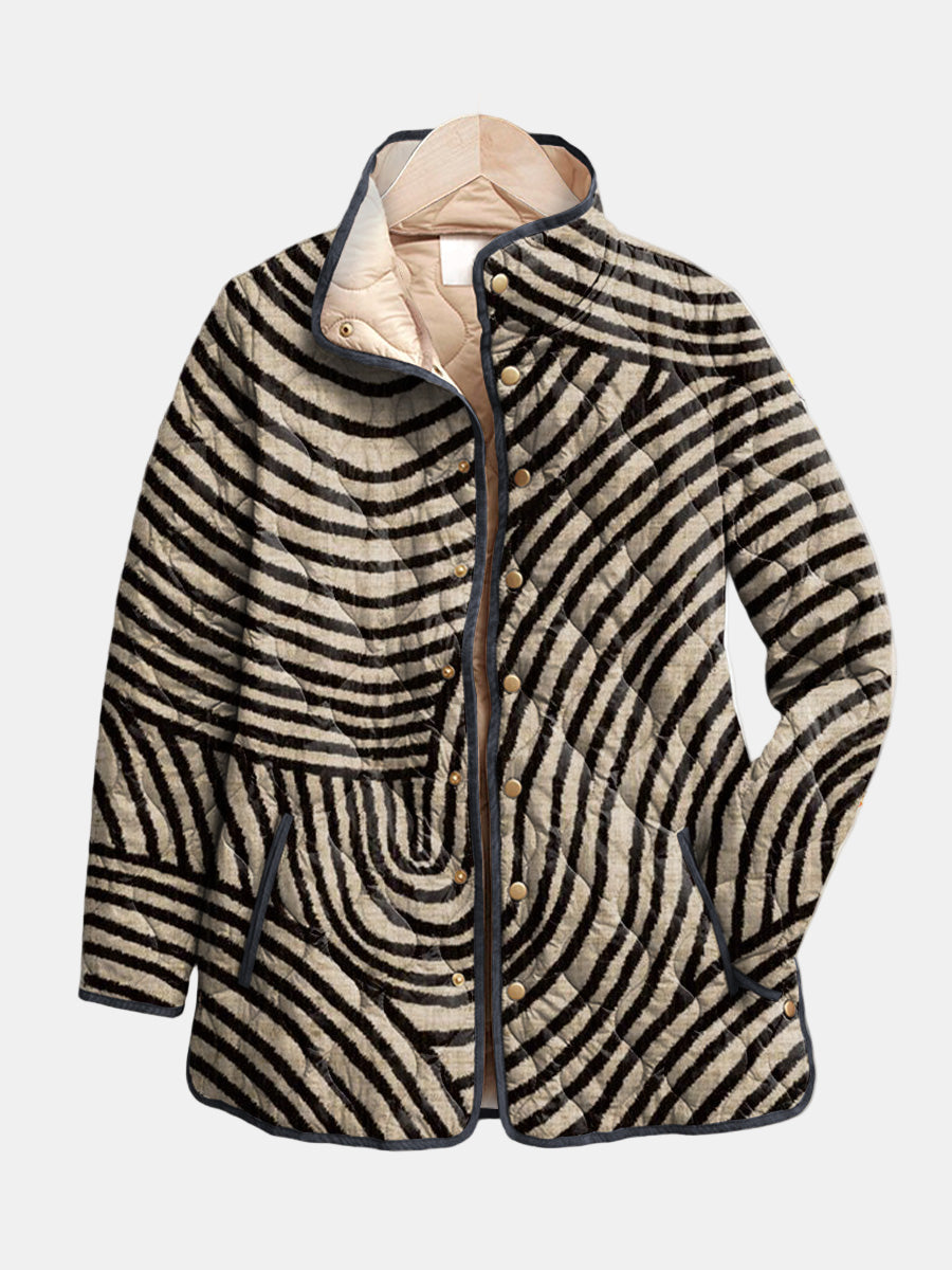 Zara | Retro Circle Design Quilted Jacket