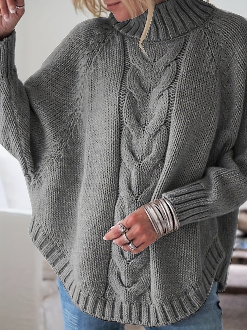 Gwendolyn | Women's Turtleneck Sweater – Cable Knit High Neck Winter Pullover