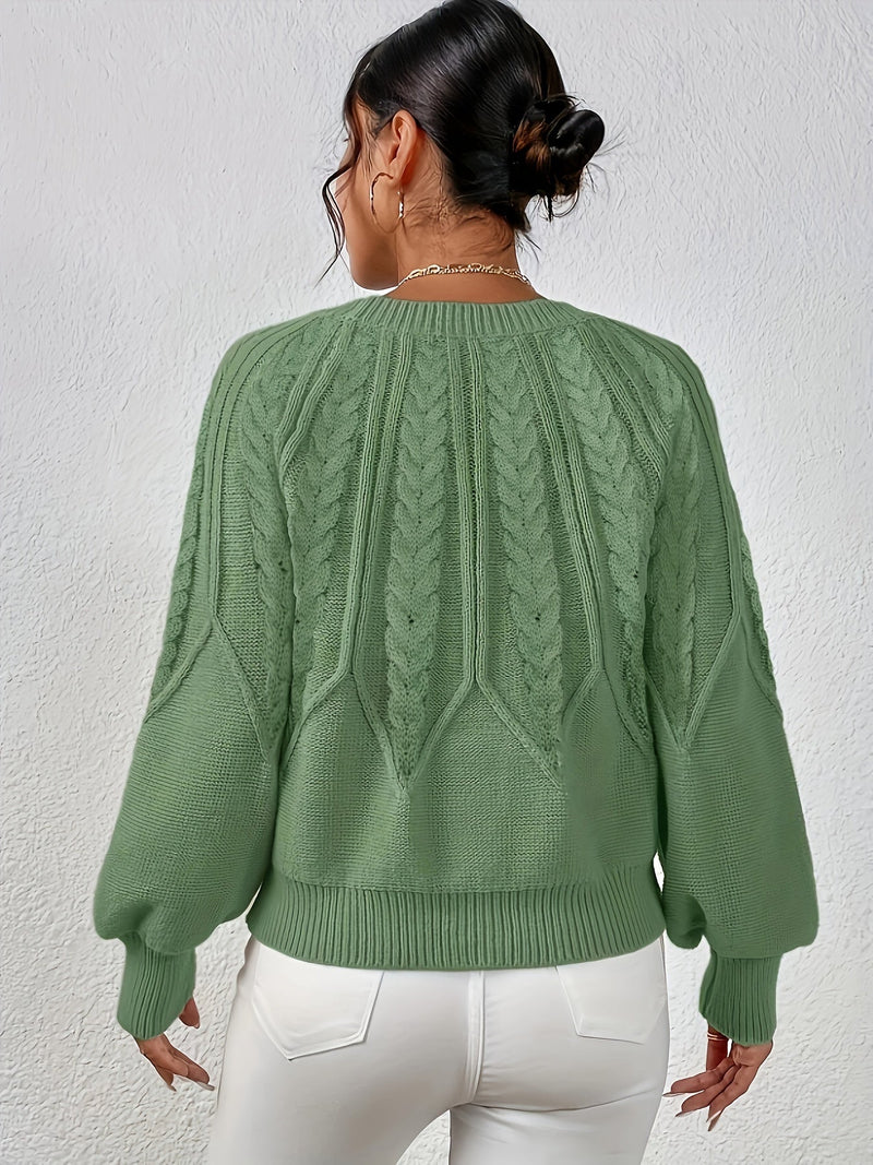 Eleanor | Women's Oversized Cable Knit Sweater – Relaxed Chunky Winter Pullover