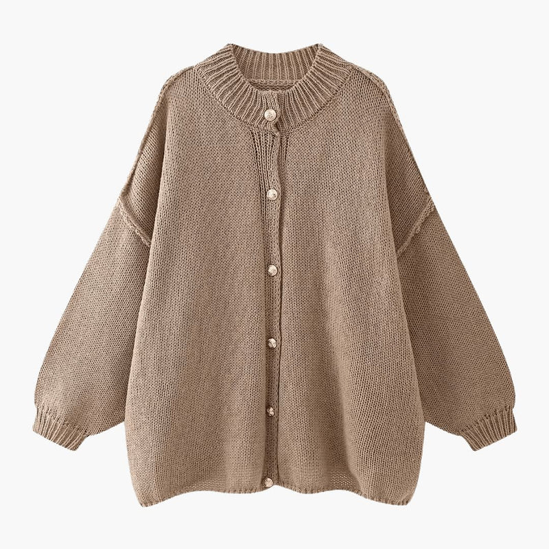 Celeste | Oversized Knit Cardigan with Button-Up Front and Ribbed Cuffs