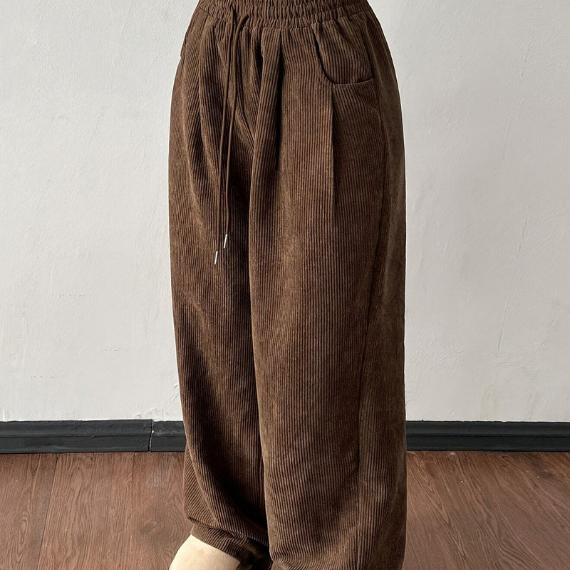 Tallulah | Women's Wide Leg Pants – Relaxed High Waisted Textured Trousers
