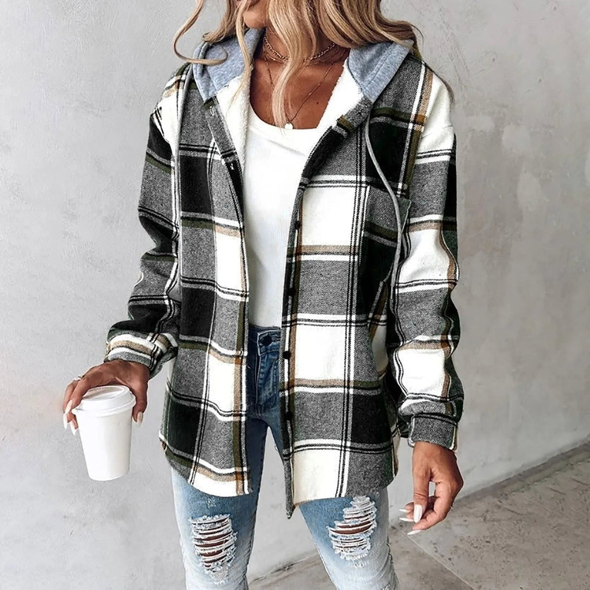 Veronique | Checkered Lined Cardigan Women