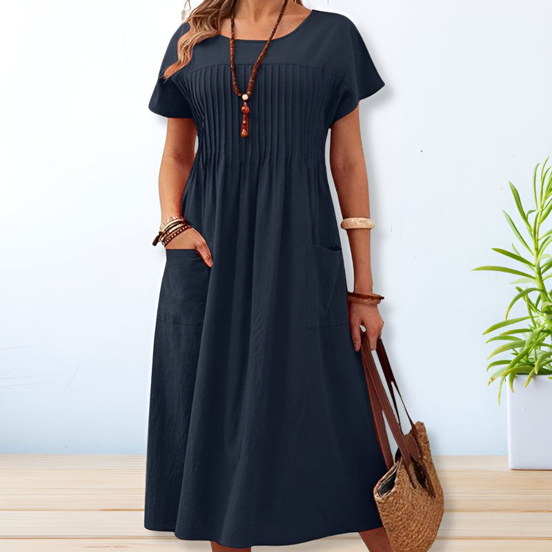 Anya | Relaxed Fit Midi Dress with Pockets