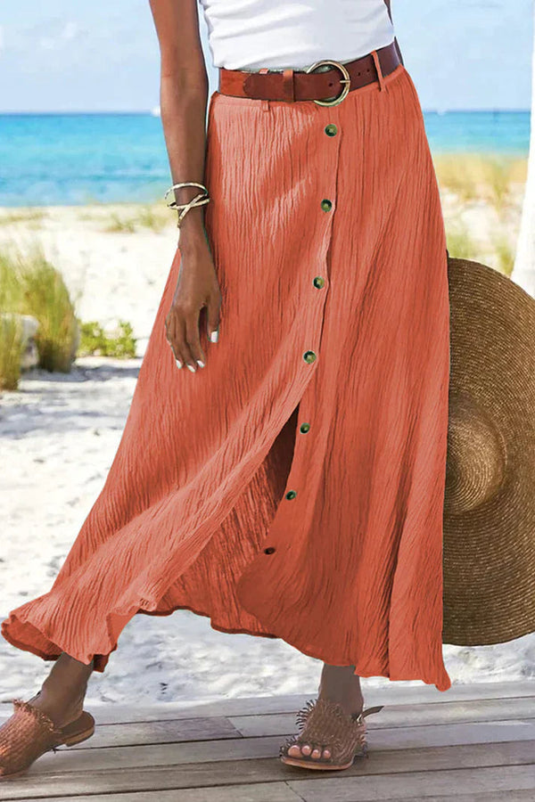 Penelope | Women's Crinkle Linen Look Maxi Skirt