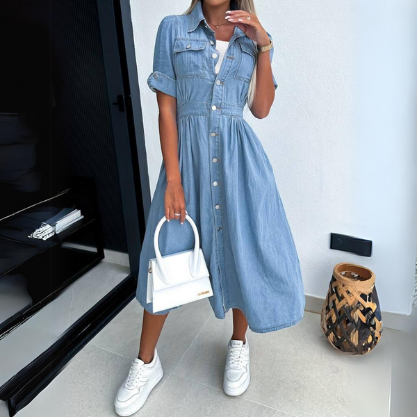 Elizabeth | Women's Denim Midi Dress
