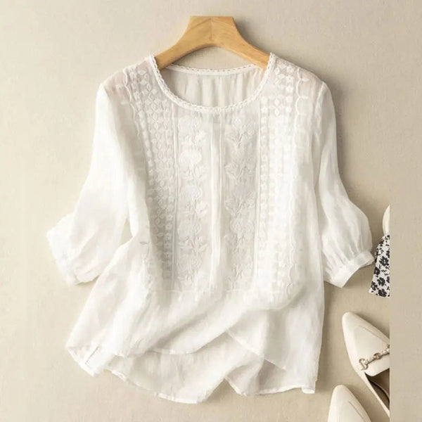 Kendra | Floral Embroidered Blouse