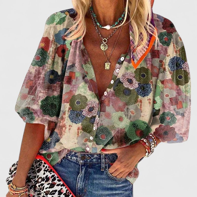 Fenella | Floral Print Flowy Blouse