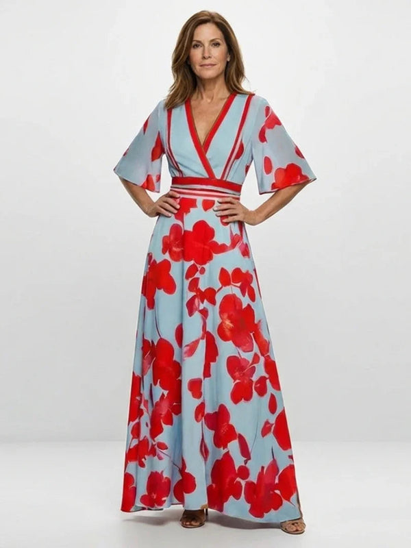 Persephone | Floral V-Neck Maxi Dress