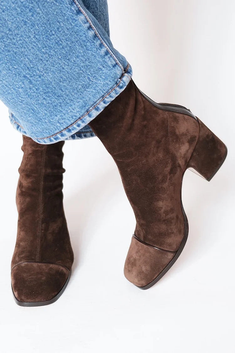 Elspeth | Square-Toe Block Heel Boots