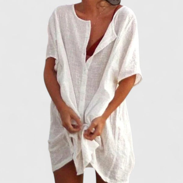 Cassidy | Women's Lightweight Cotton Tunic Midi Dress