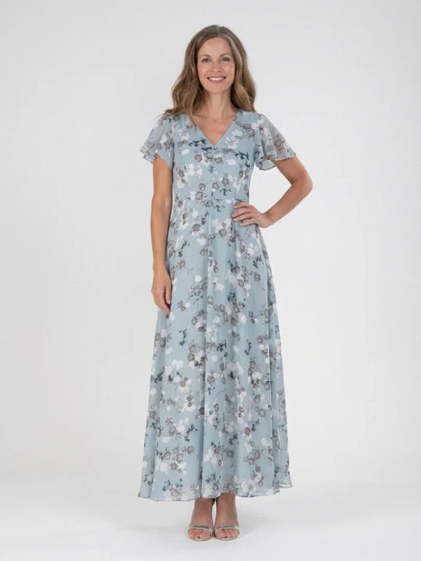 Tindra | Floral Chiffon Maxi Dress