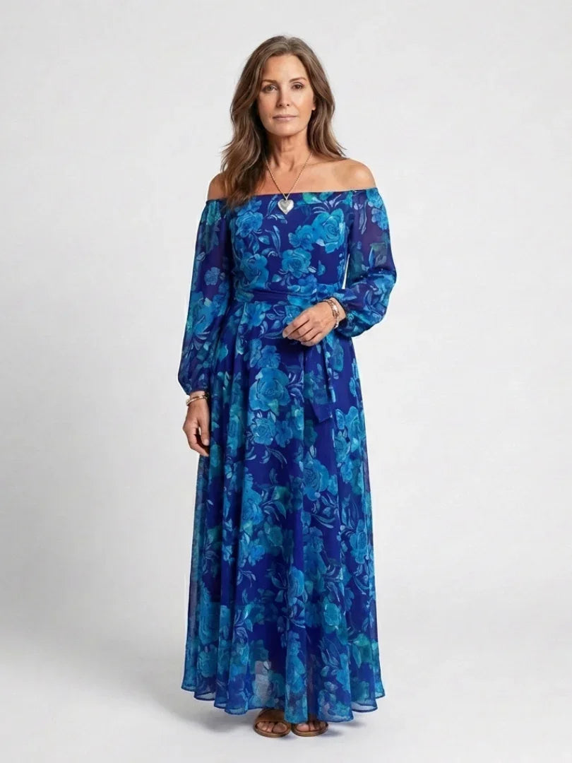 Idalia | Elegant Floral Off-Shoulder Maxi Dress