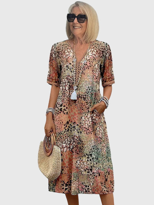 Alexi | Women's Lightweight Floral Midi Dress | Elegant Summer Cocktail Dress