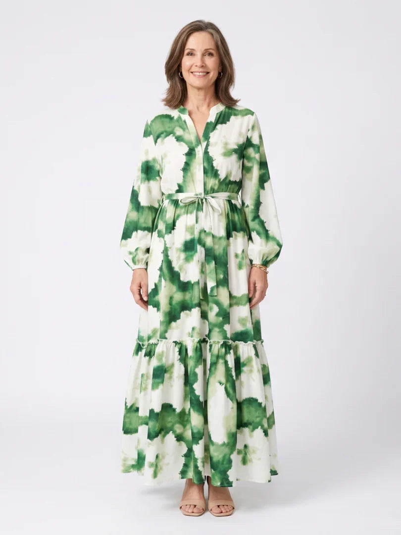 Marilena | Tiered Long Sleeve Maxi Dress