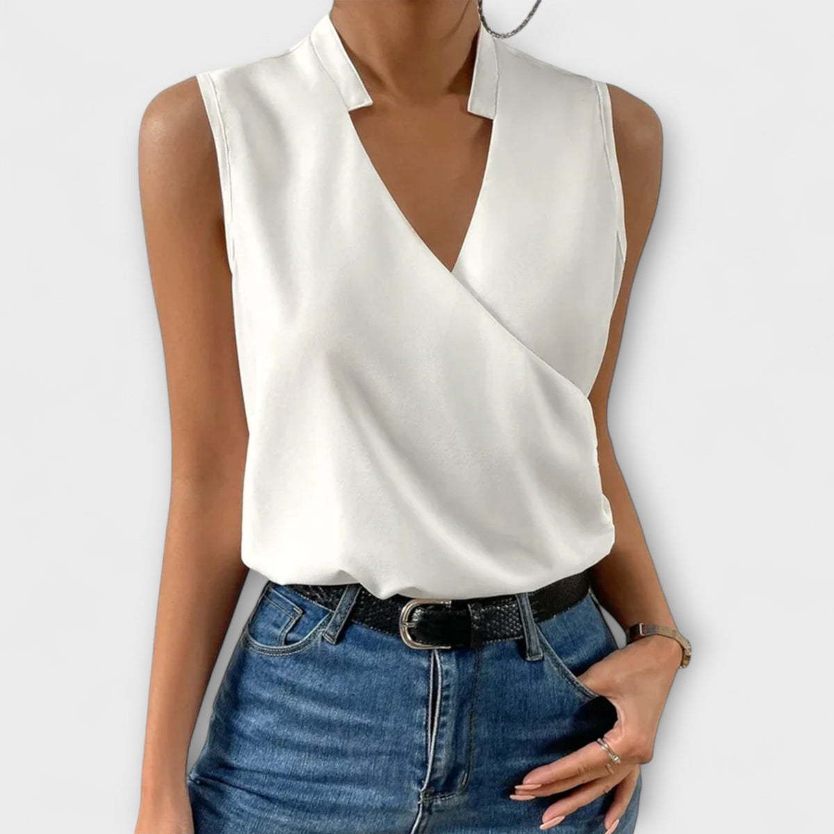 Bettina | Sleeveless Wrap Blouse