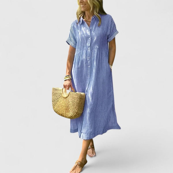 Blair | Soft Vertical Stripe Maxi Dress