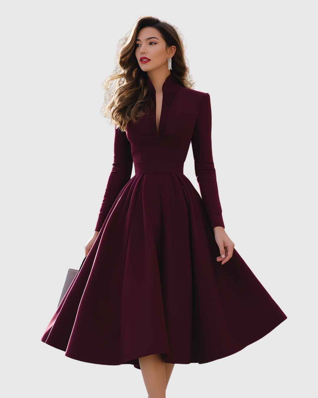 Elowen | Elegant V-Neck Midi Dress