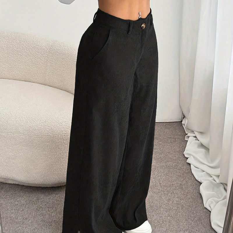 Margot | Women's Straight Leg Trousers – High Waisted Tailored Work Pants