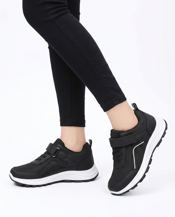Unisex Breathable Velcro Sneakers | Comfortable Cushioned Wide Toe Shoes