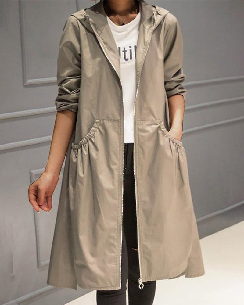 Lydia | Women's Trench Coat – Hooded Waterproof Longline