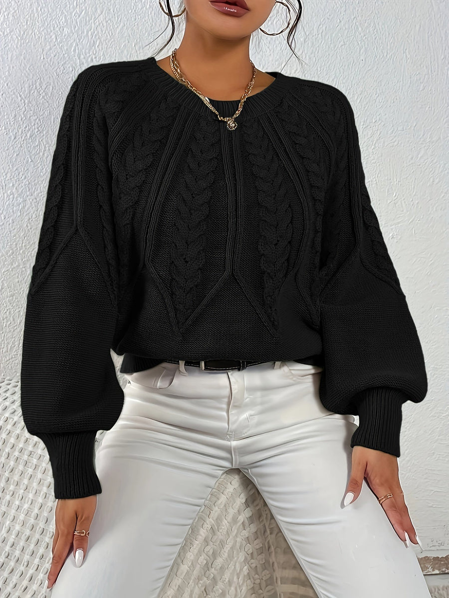 Eleanor | Women's Oversized Cable Knit Sweater – Relaxed Chunky Winter Pullover view 28