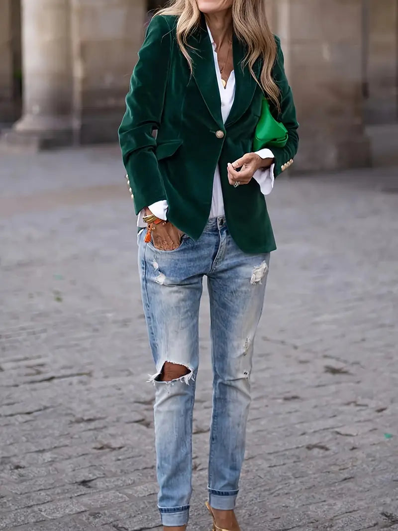 Alessandra | Elegant Velvet Blazer view 14
