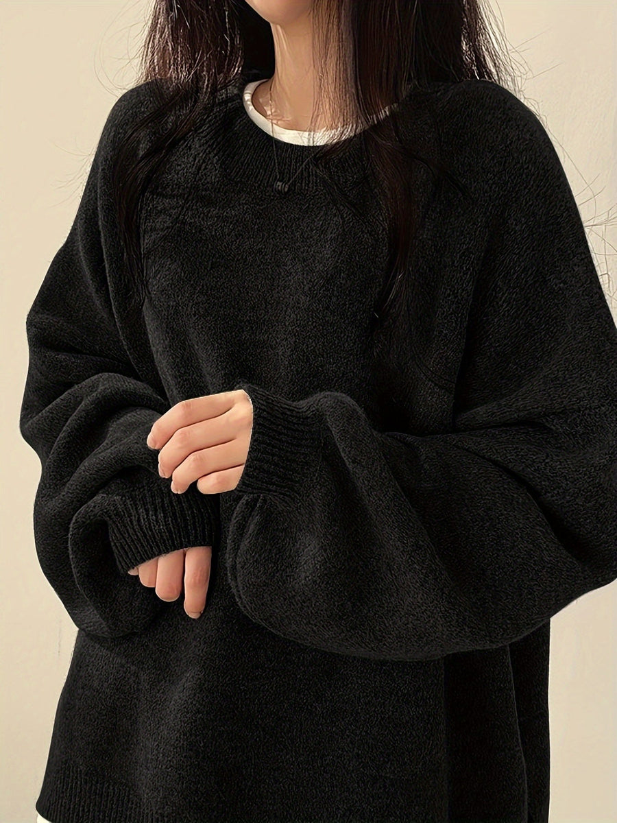 Perpetua | Oversized Crew Neck Sweater with Balloon Sleeves view 5