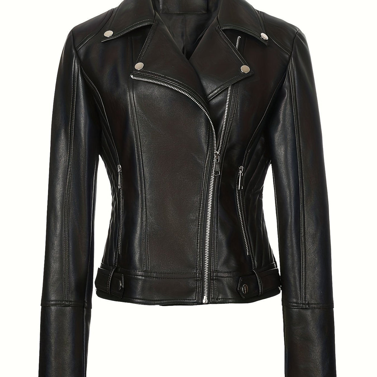Mabel | Women's Moto Jacket – Sculpted Zip Front Tailored Biker Jacket