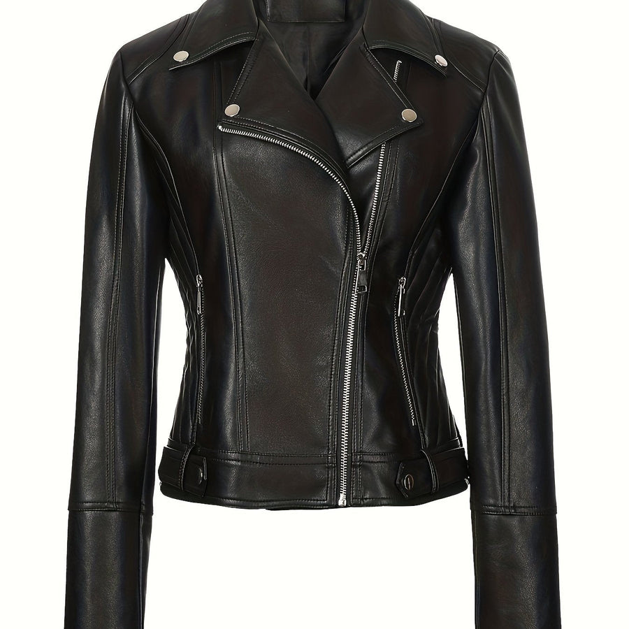 Mabel | Women's Moto Jacket – Sculpted Zip Front Tailored Biker Jacket view 1