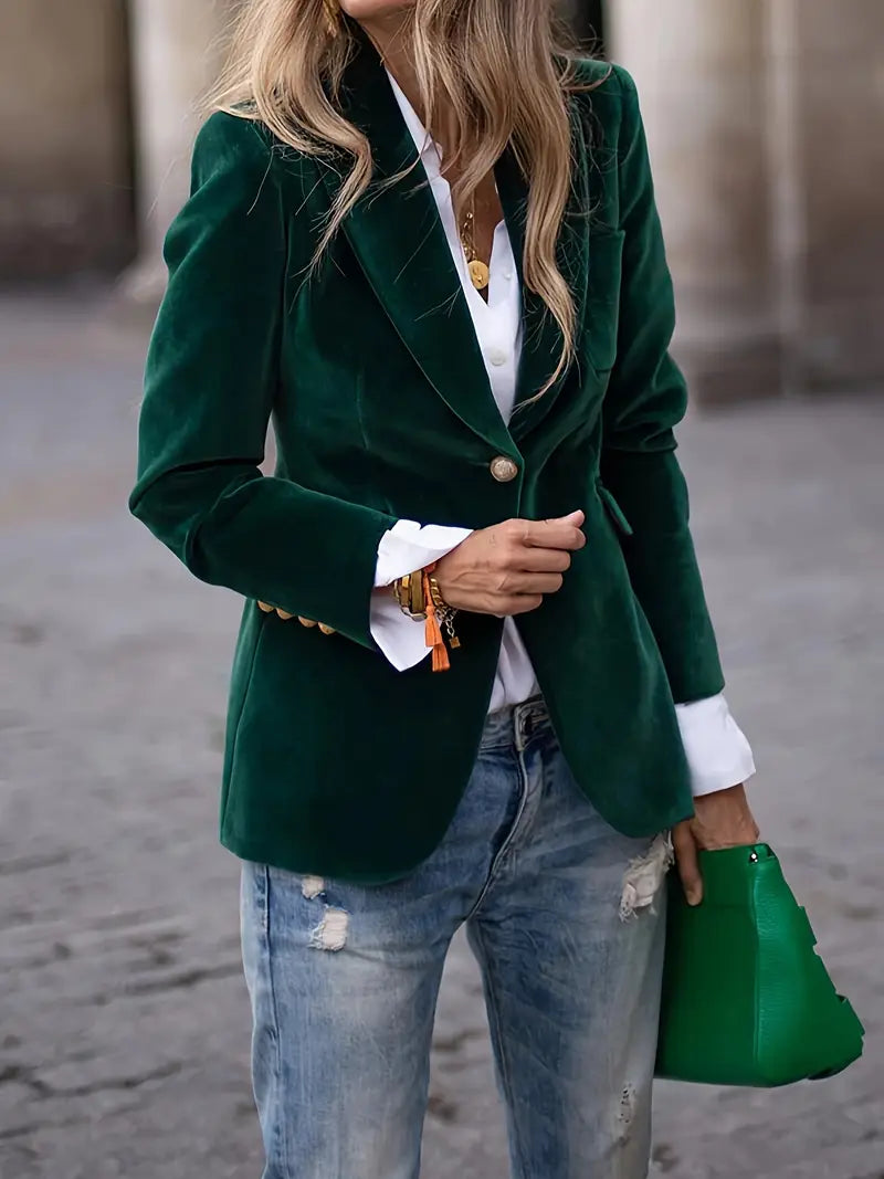 Alessandra | Elegant Velvet Blazer view 3