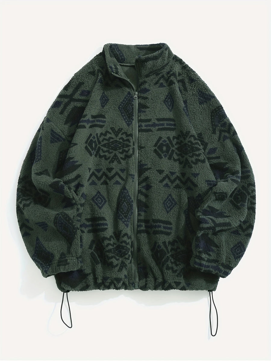 Carmen | Women's Plush Zip Up Jacket – Patterned Cozy Winter Jacket view 8