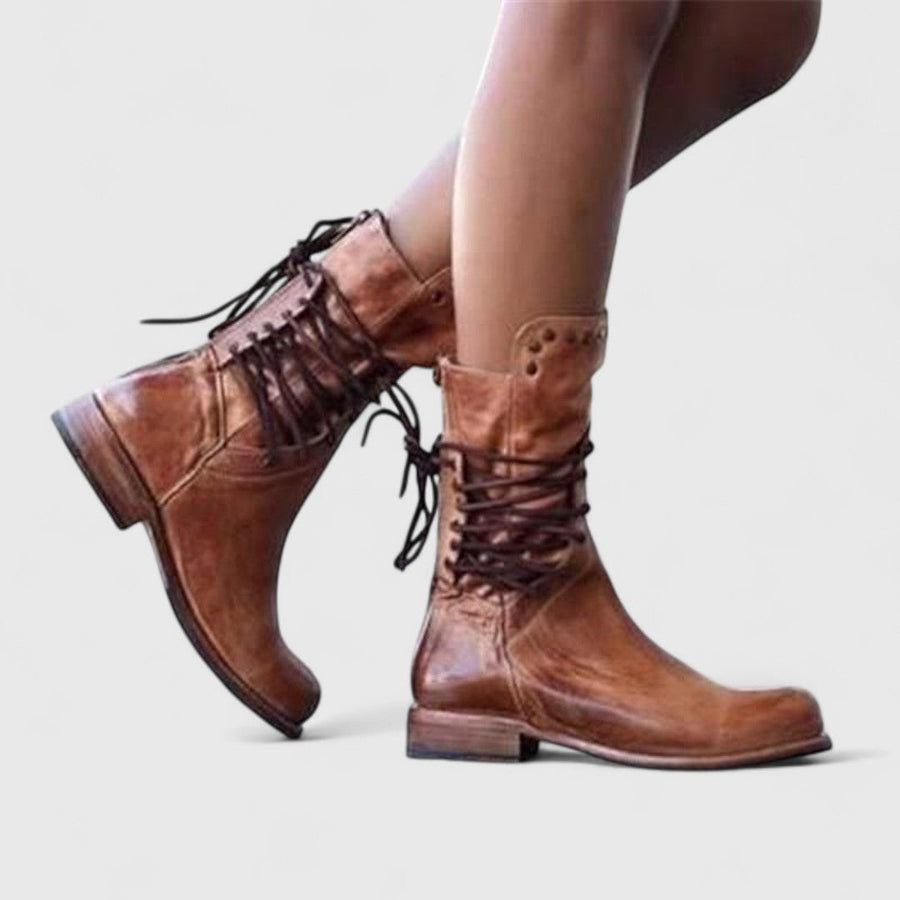 Demi | Lace-Up Stud Detail Boots view 4