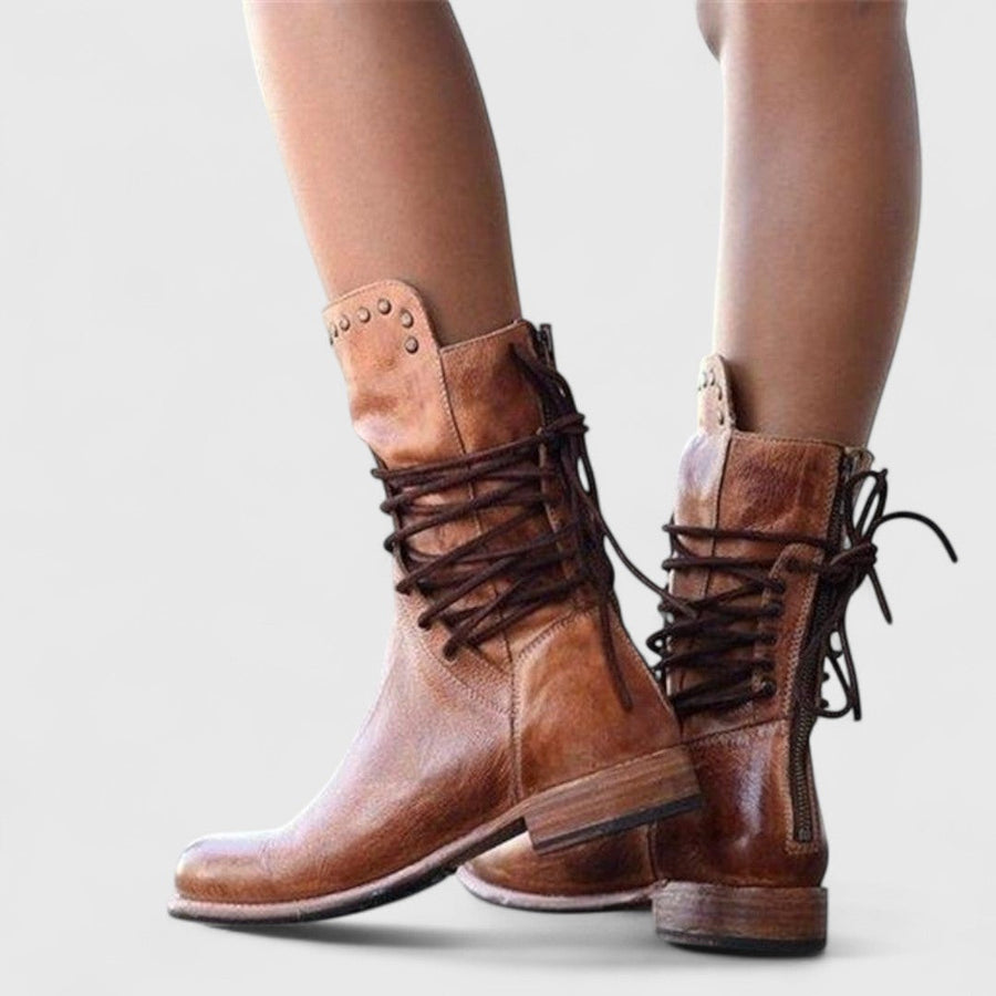 Demi | Lace-Up Stud Detail Boots view 7