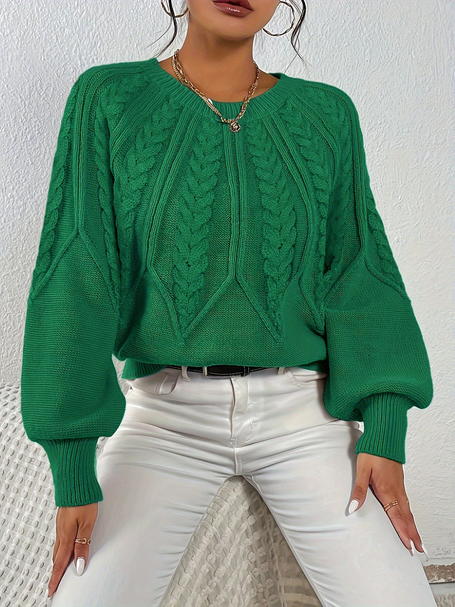 Eleanor | Women's Oversized Cable Knit Sweater – Relaxed Chunky Winter Pullover view 22