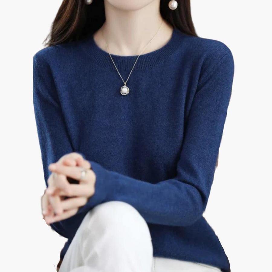 Persephone | Chunky Knit Jumper with Long Sleeves and Round Neckline view 2