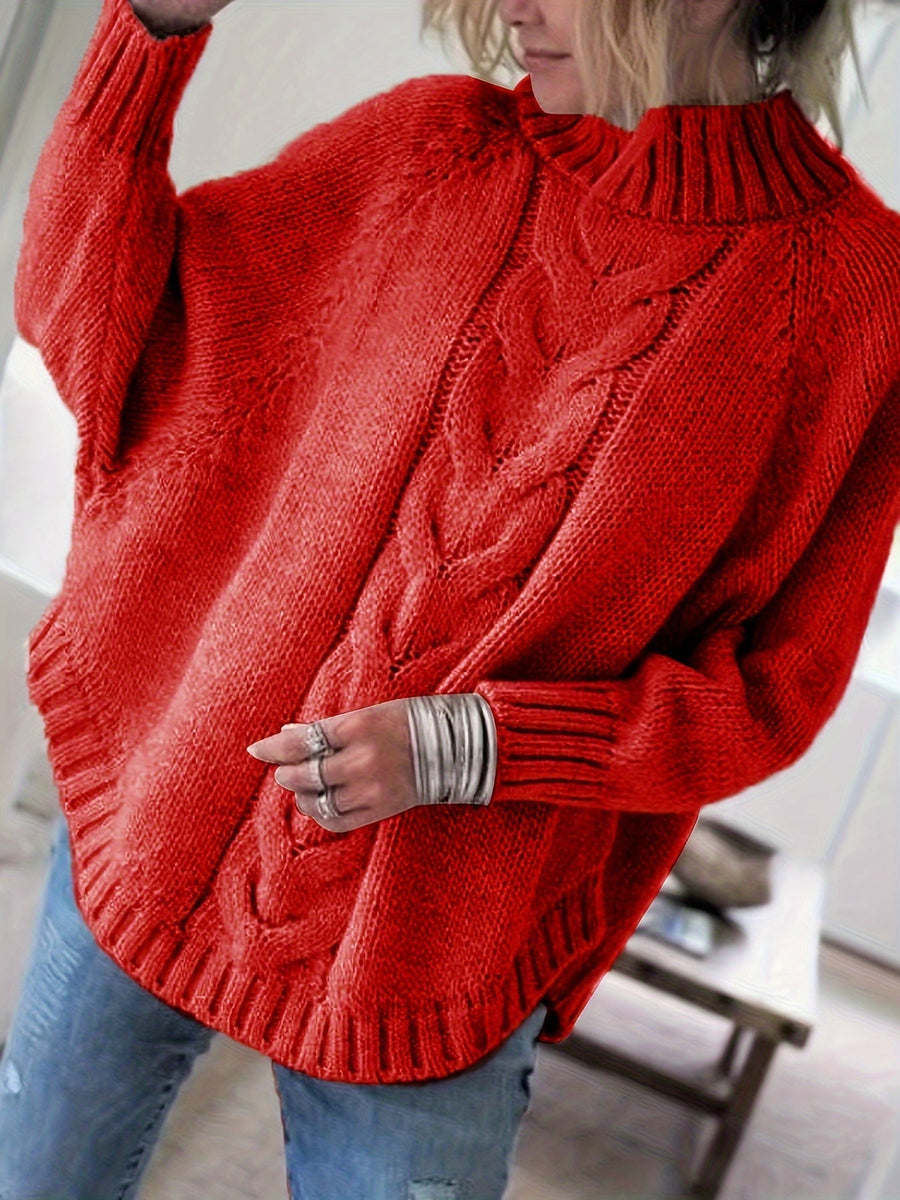Gwendolyn | Women's Turtleneck Sweater – Cable Knit High Neck Winter Pullover view 7