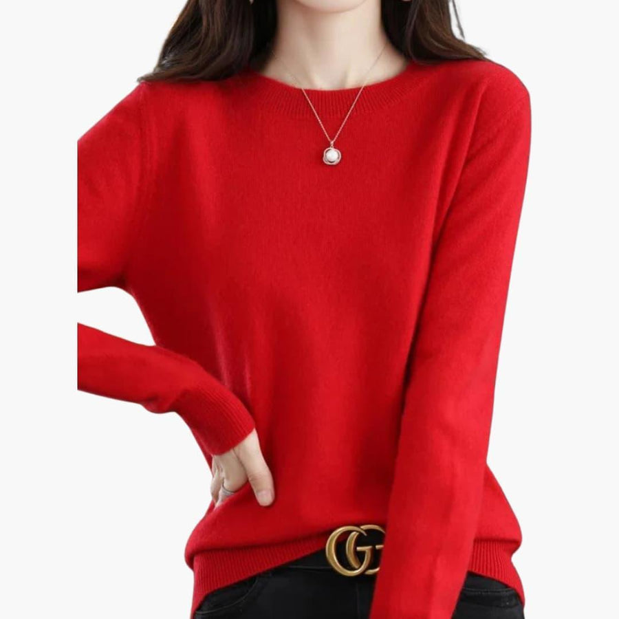 Persephone | Chunky Knit Jumper with Long Sleeves and Round Neckline view 13