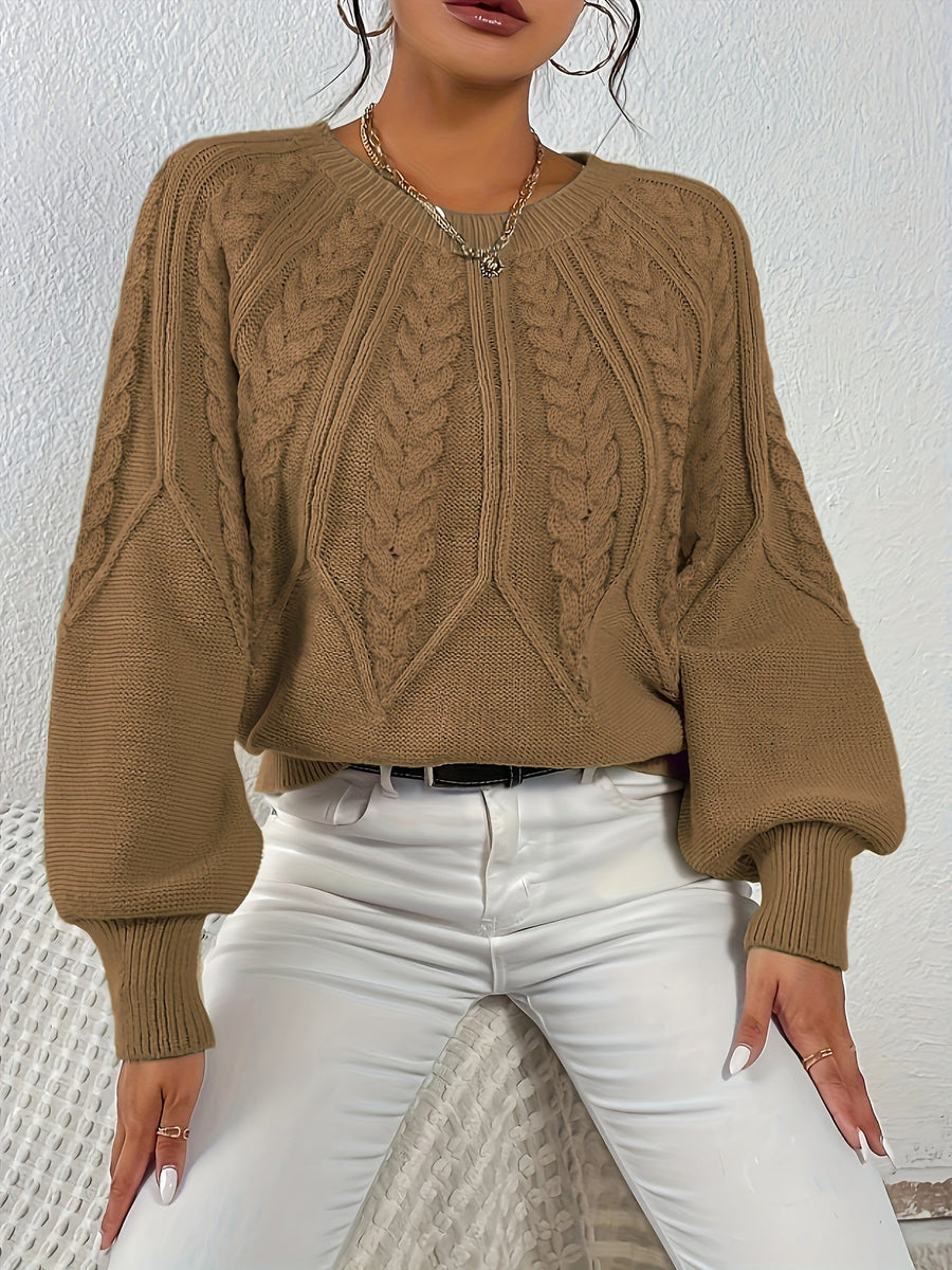 Eleanor | Women's Oversized Cable Knit Sweater – Relaxed Chunky Winter Pullover view 37