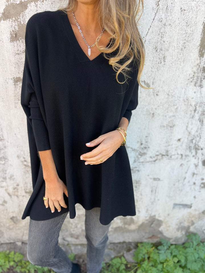Althea | Oversized V-Neck Tunic Sweater view 1