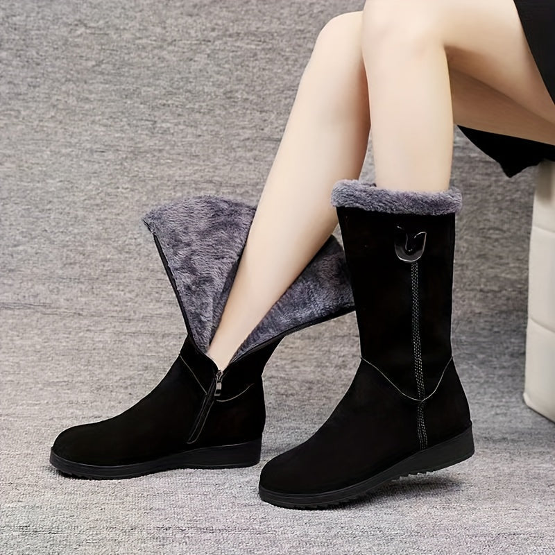 Solveig | Women's Winter Boots – Cozy Cuffed Mid Calf Snow Boots view 2