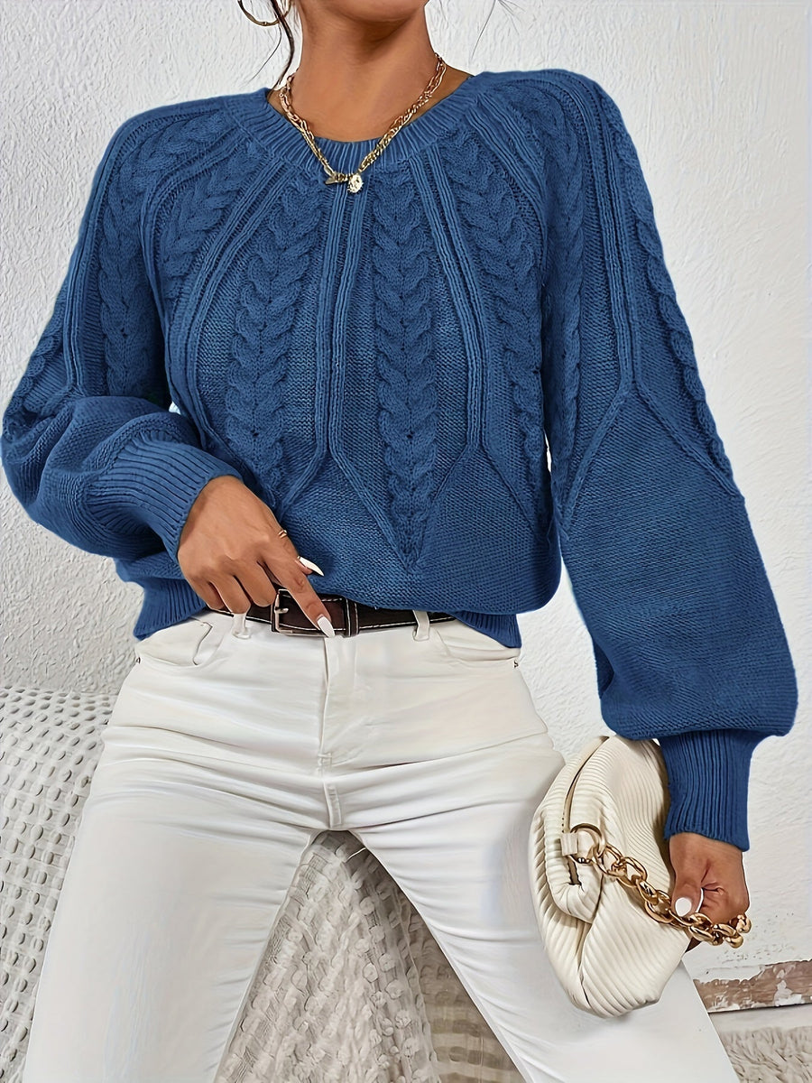 Eleanor | Women's Oversized Cable Knit Sweater – Relaxed Chunky Winter Pullover view 19