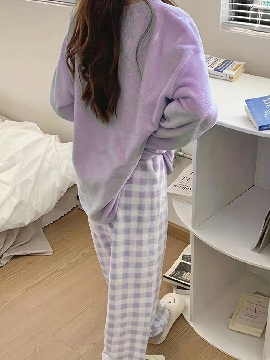 Marcella | Women's Plush Pajama Set – Cozy Two Piece Lounge Set view 12