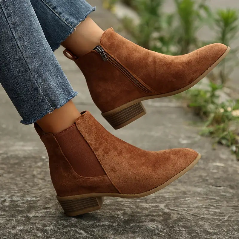 Violette | Low-Heel Side-Zip Women's Boots