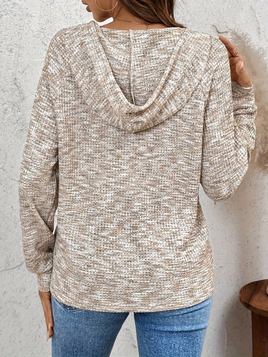 Verity | Women's Hooded Sweatshirt – Button-Up Relaxed Hoodie view 3