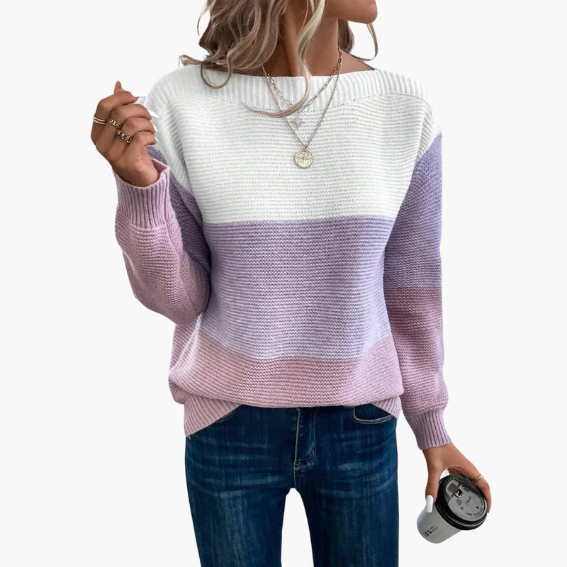 Oceane | Ombre Knit Jumper with Long Sleeves and Pullover Style