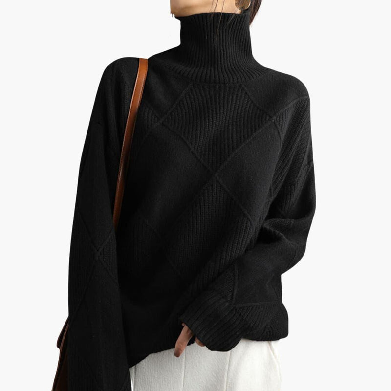 Selah | Ribbed Turtleneck Jumper with Long Sleeves and Fitted Silhouette