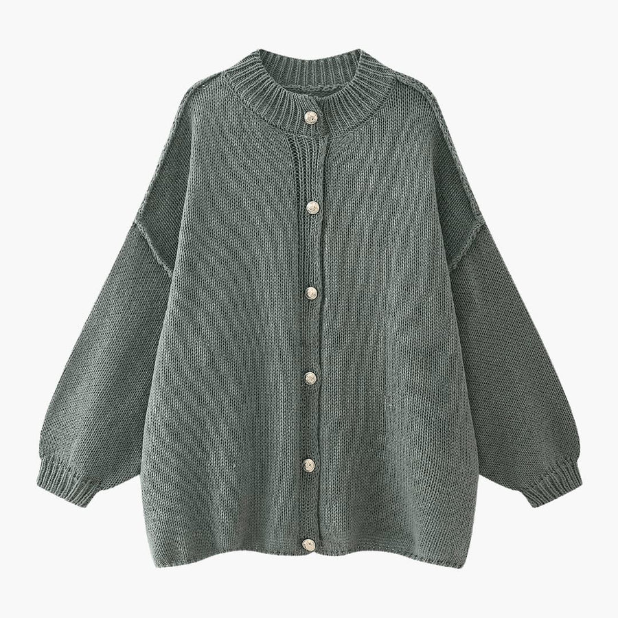 Celeste | Oversized Knit Cardigan with Button-Up Front and Ribbed Cuffs view 7