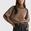 Jacinta | Batwing Turtleneck Sweater with Contrast Piping