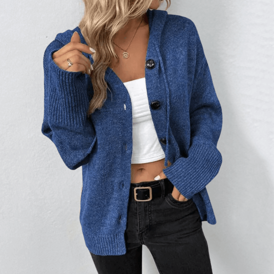 Darcy | Women's Winter Cardigan – Cosy Hooded Button-Front view 5