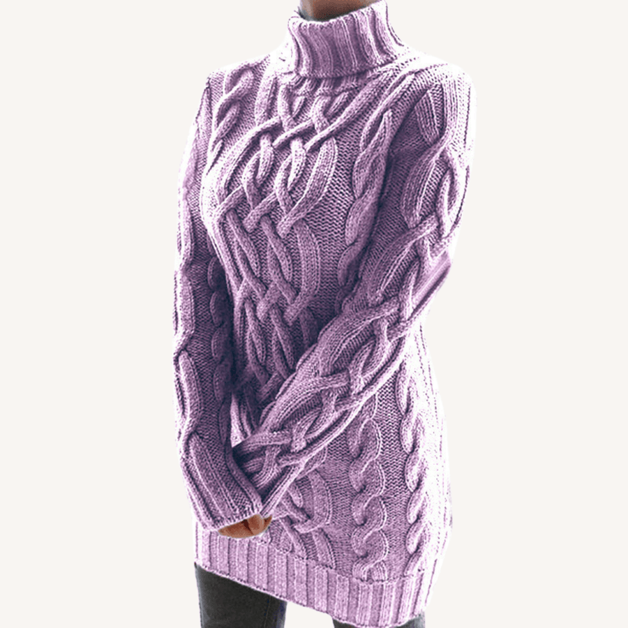 Florence | Chunky Turtleneck Jumper with Long Sleeves and Ribbed Hem view 3